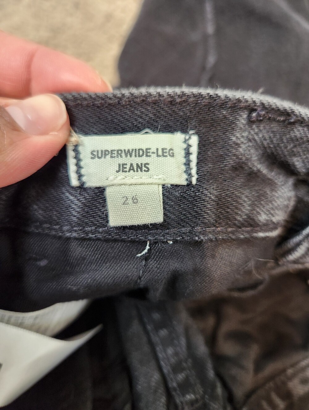 Madewell Super Wide Leg Jeans Black Size 26 - Picture 3 of 7